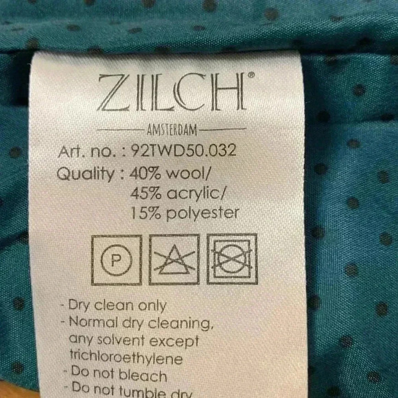 Zilch  Amsterdam Thick Wool Blend Skirt, Gorgeous Fabric, Side Zipper, Size S - Picture 6 of 10